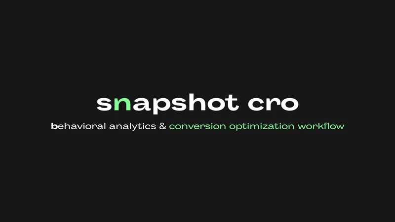Snapshot CRO Analytics