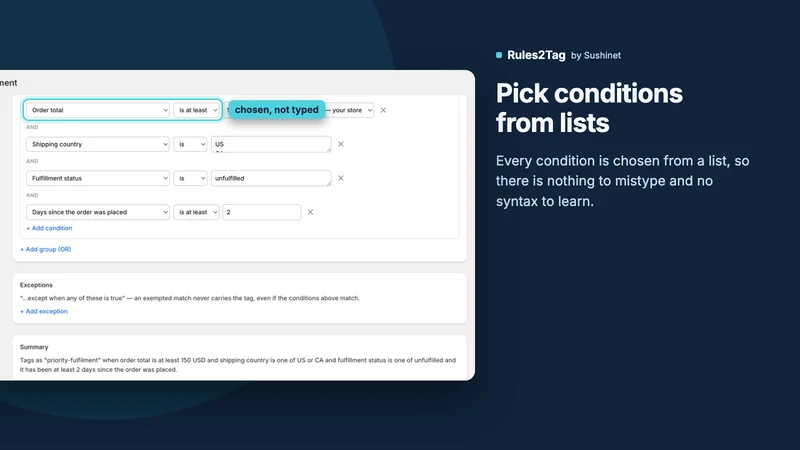 Snet: Rules2tag auto tagging