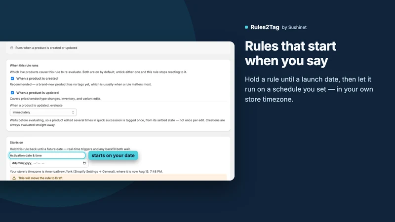 Snet: Rules2tag auto tagging