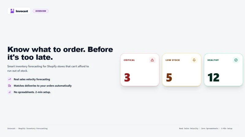 Invocast Inventory Forecasting