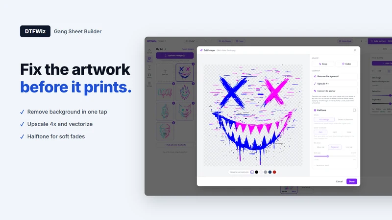 DTFWiz Gang Sheet Builder