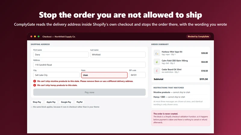 Fleeta ComplyGate: Ship Rules
