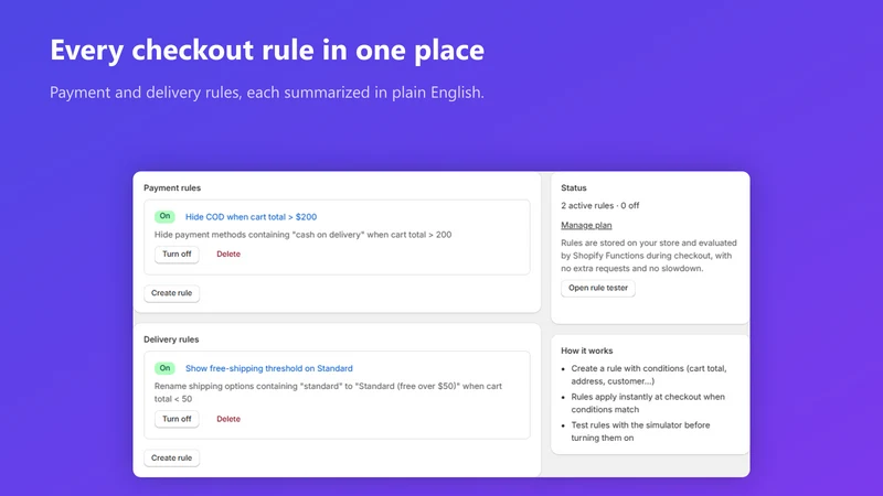 Rulebook: Checkout Rules