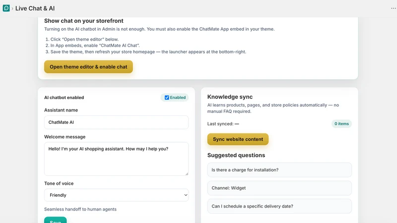 ChatMate ‑ AI Chatbot & Inbox