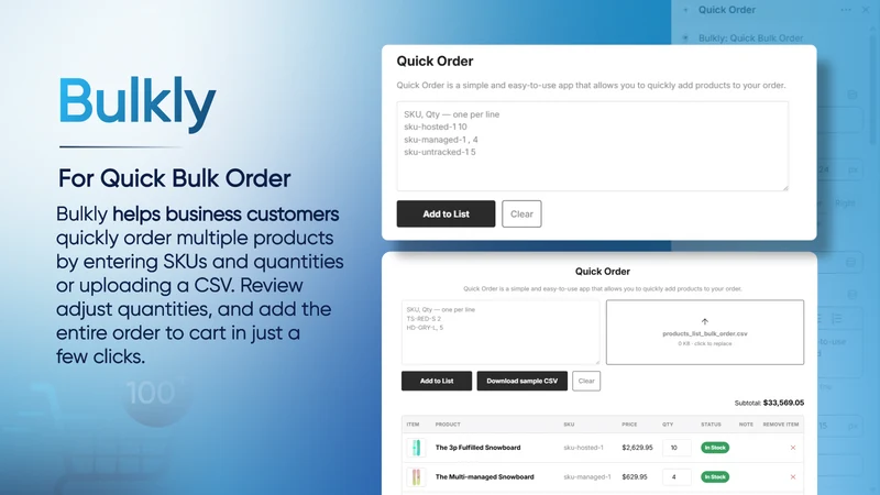 Bulkly: Quick Bulk Order