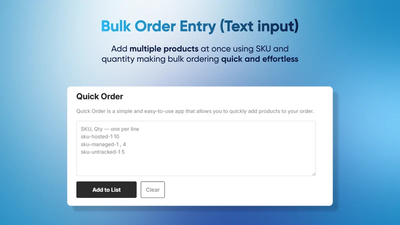 Bulkly: Quick Bulk Order