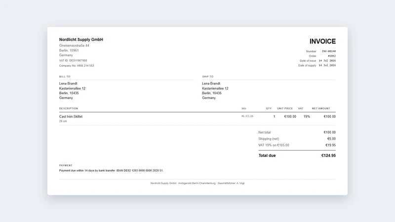 Bindery VAT Invoices