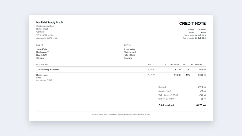 Bindery VAT Invoices