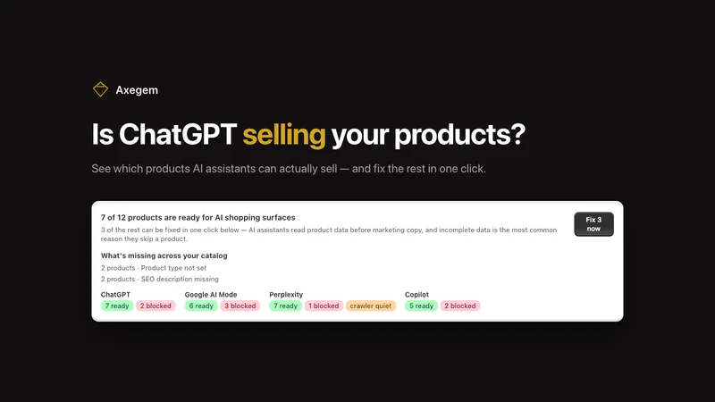 Axegem — Sell on ChatGPT & AI