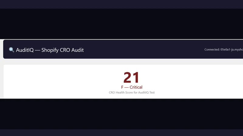 AuditIQ ‑ Store CRO Audit