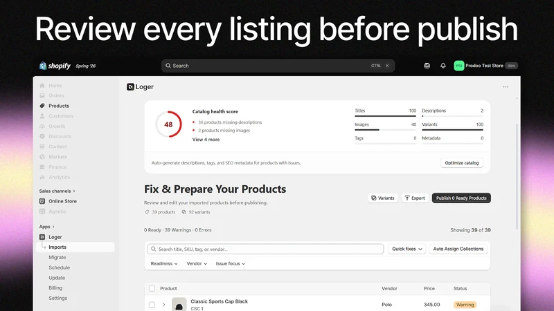 Loger – Product Automation