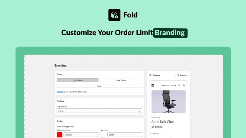 Fold ‑ Order Limits Quantity