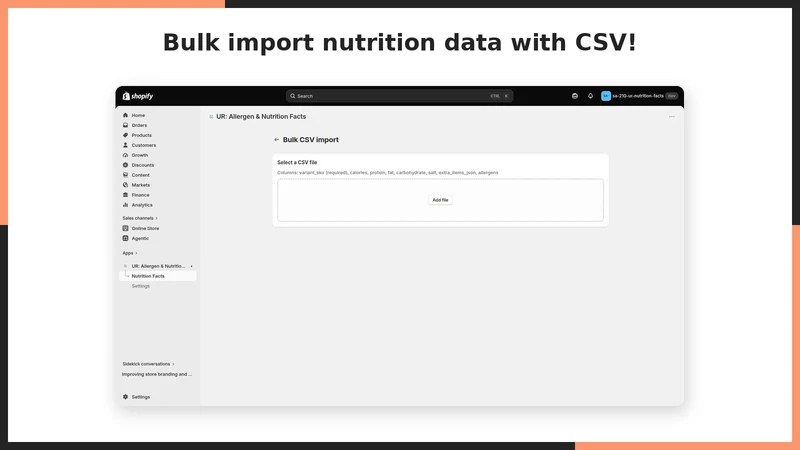 UR: Allergen & Nutrition Facts