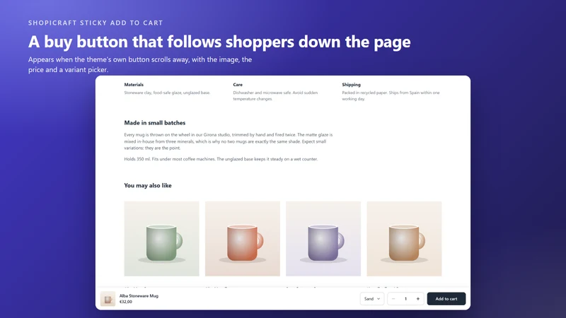 Shopicraft Sticky Add to Cart