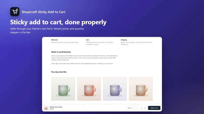 Shopicraft Sticky Add to Cart