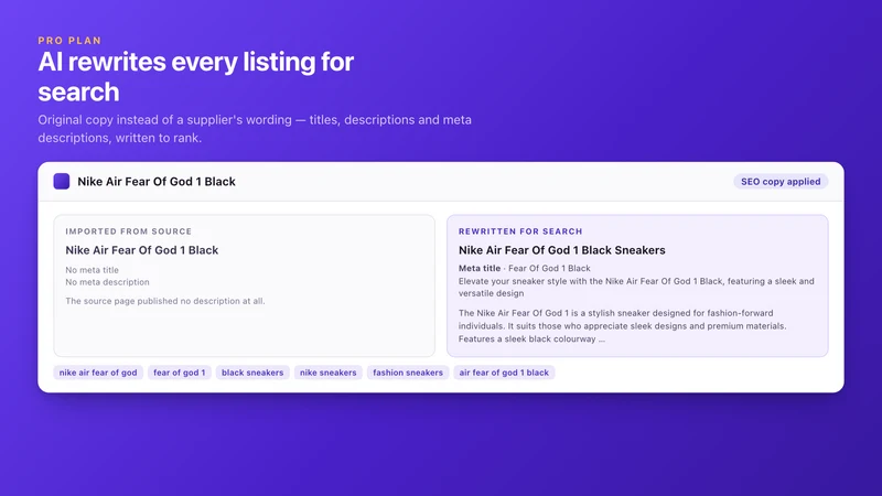 Sourcely+ AI Product Importer