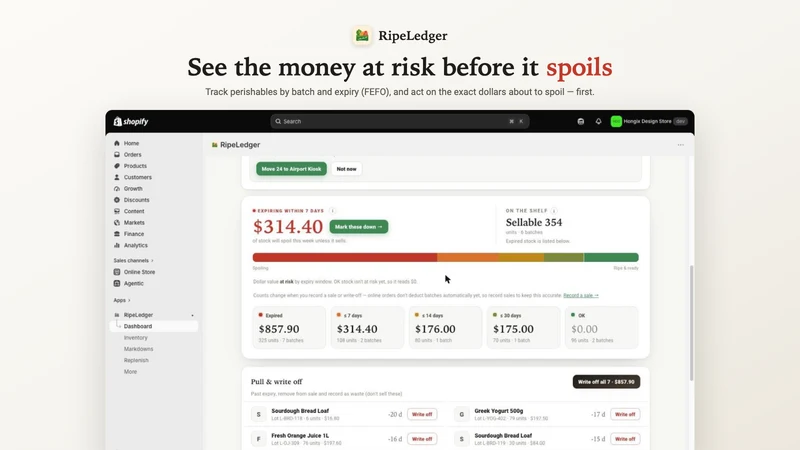 RipeLedger: Expiry & FEFO