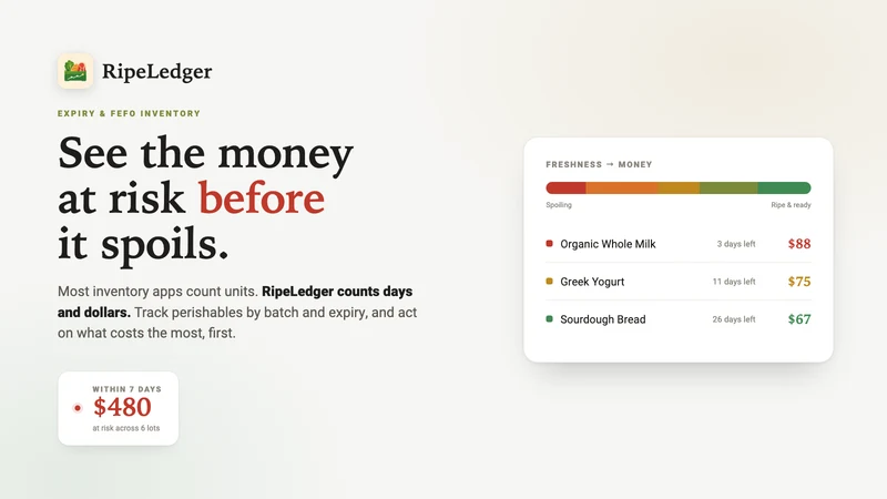 RipeLedger: Expiry & FEFO