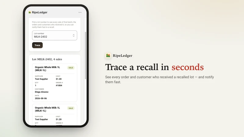 RipeLedger: Expiry & FEFO