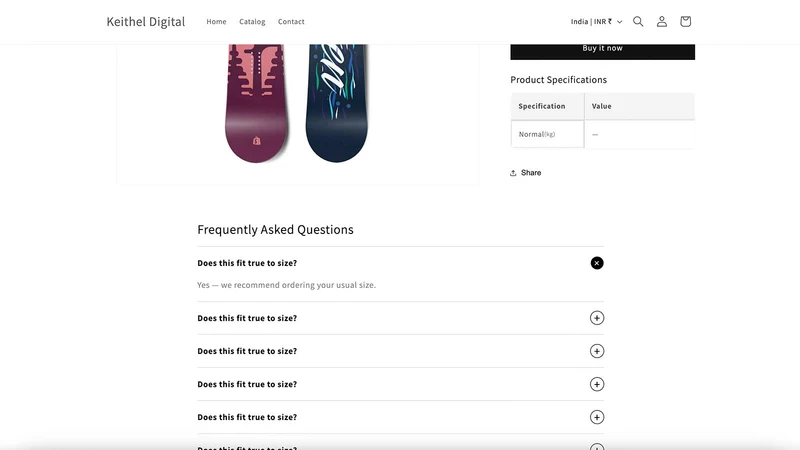 Questio: Product Page FAQ