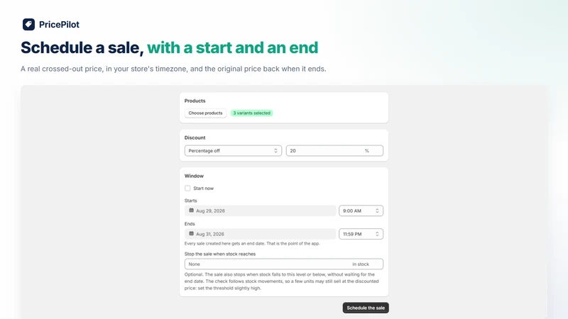 PricePilot: Sale Scheduler