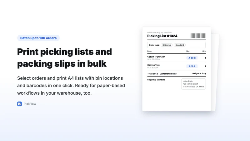PickFlow | Barcode Pick List