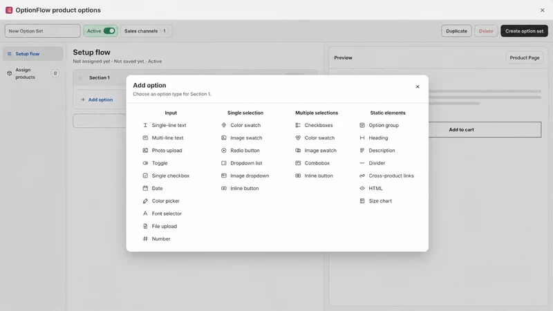 OptionFlow product options