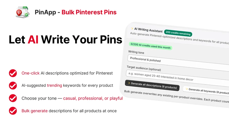 PinApp: Bulk Pinterest Pins