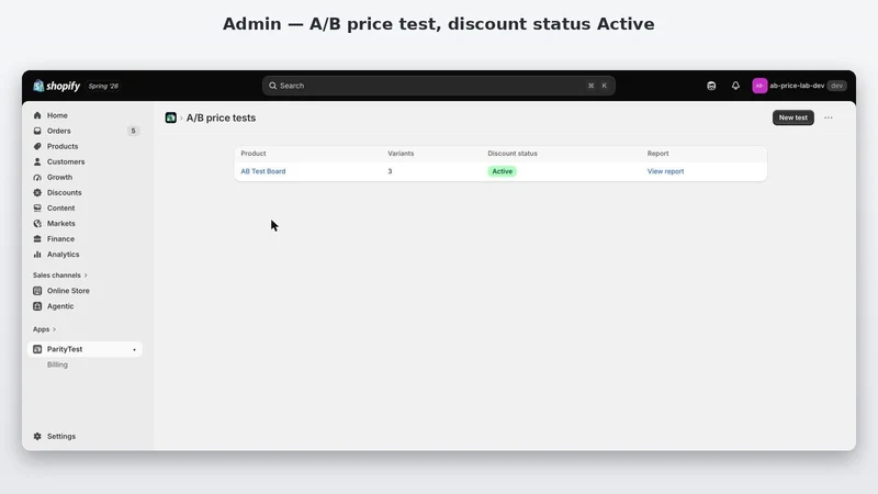 ParityTest: Price A/B Testing