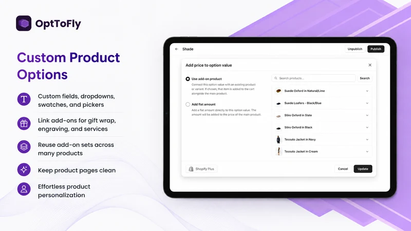 OptToFly: Product options