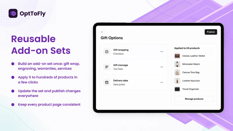 OptToFly: Product options