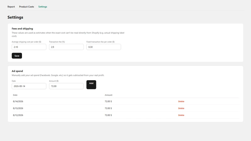 Marge: Real Profit Tracker