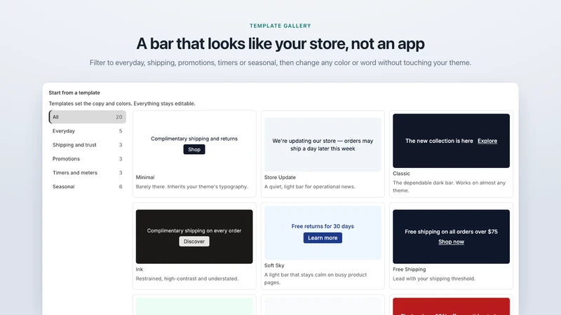 Barlio: Announcement Bar