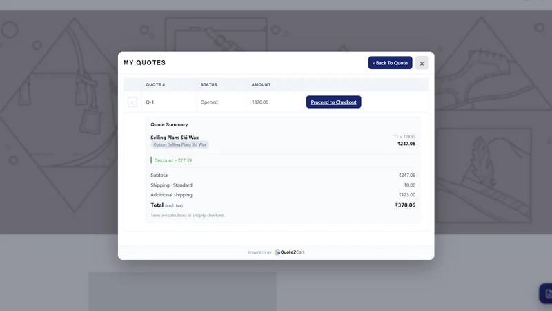 B2B Quote2Cart ‑Quote to Order
