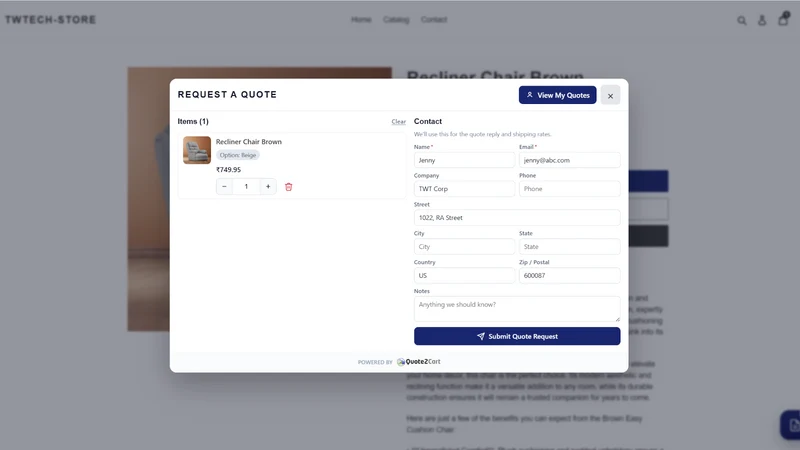 B2B Quote2Cart ‑Quote to Order