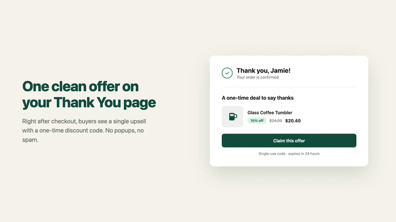 Upright: Thank You Page Upsell