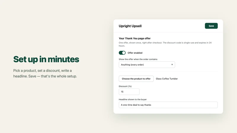 Upright: Thank You Page Upsell