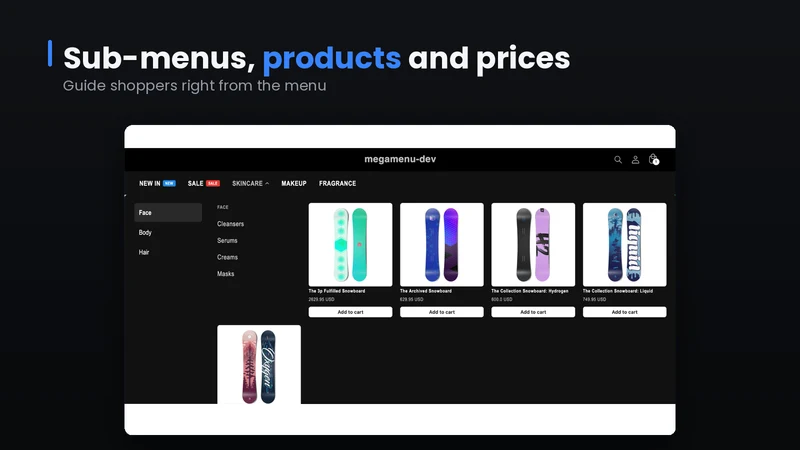Uno Mega Menu, Nav Builder