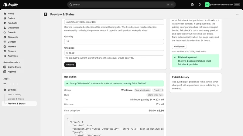 Pricebook: B2B Wholesale