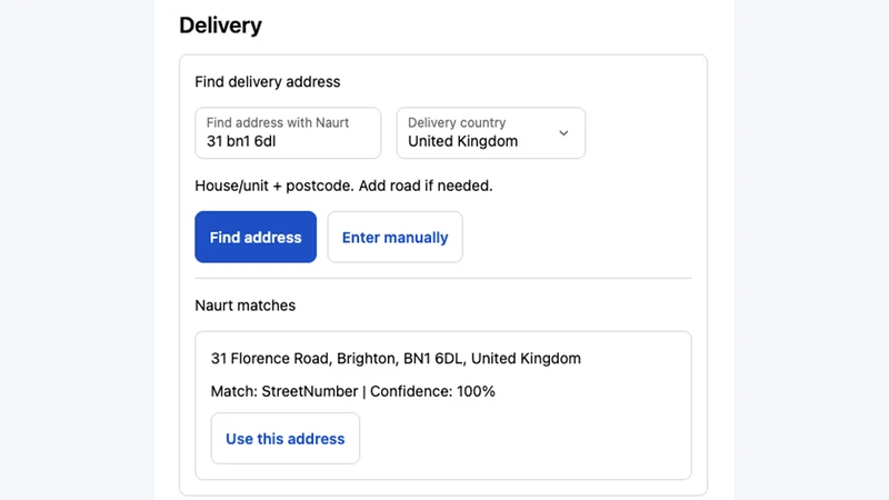 Naurt Address Validator