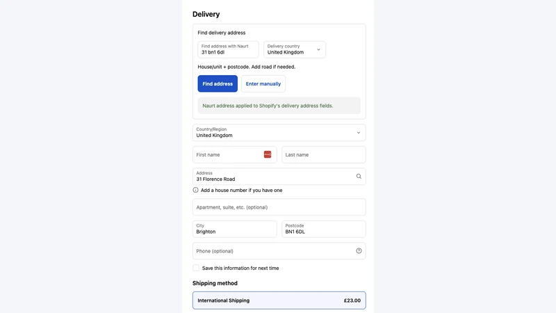 Naurt Address Validator