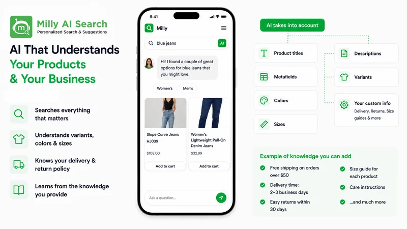 Milly: AI Search & Suggestions