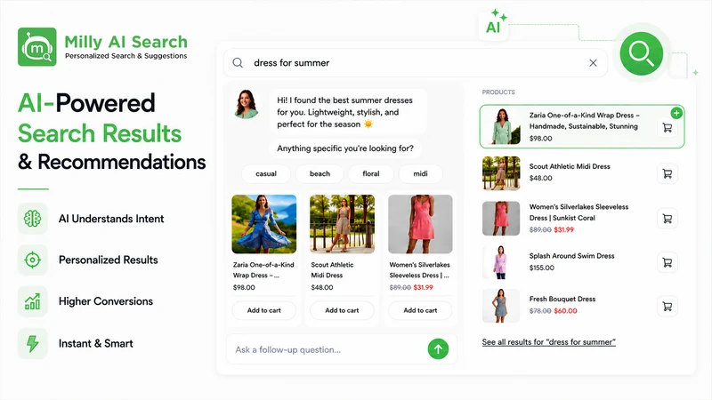 Milly: AI Search & Suggestions