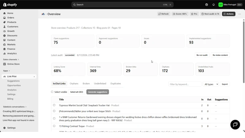 LinkPilot: Audit / Apply Links