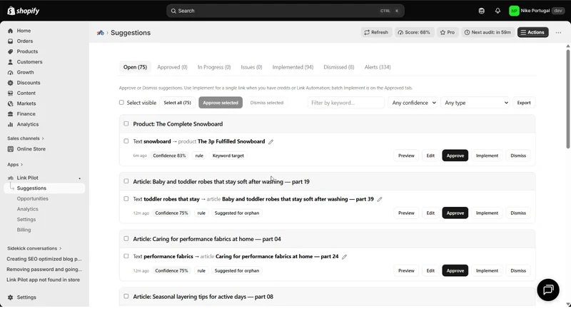 LinkPilot: Audit / Apply Links