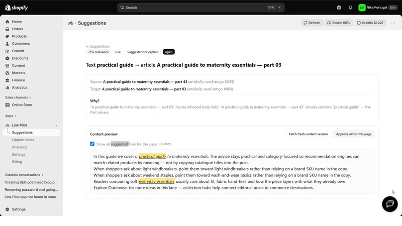 LinkPilot: Audit / Apply Links