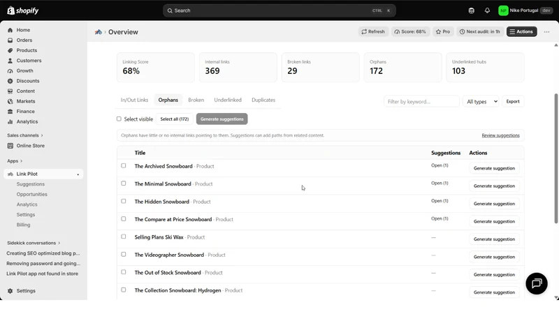 LinkPilot: Audit / Apply Links