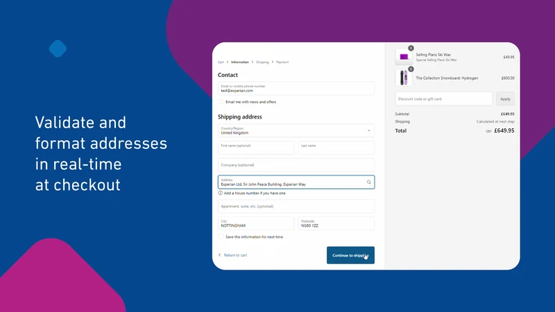 Experian Data Validation