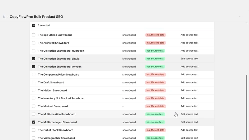 CopyFlowPro: Bulk Product SEO