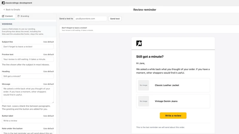 Classic Ratings: Reviews & UGC